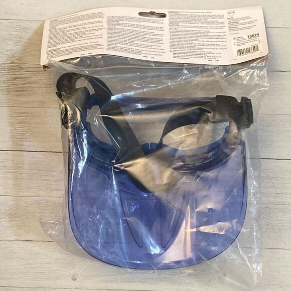 Kleenguard V90 Face Shield Goggles Blue Frame Clear Lens Anti-Fog #18629 New Pkg - Picture 5 of 6